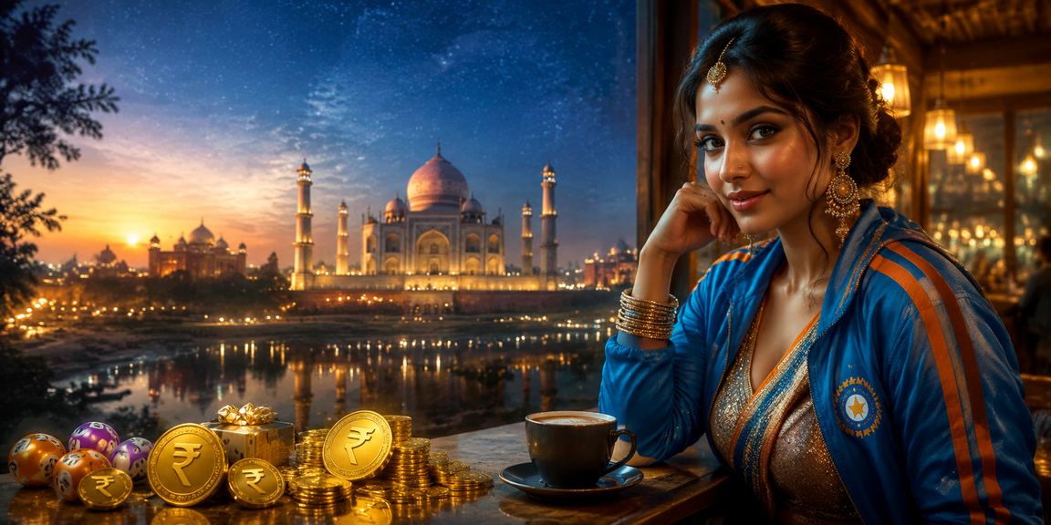 IPL cricket betting excitement near Taj Mahal in Agra with currency symbols