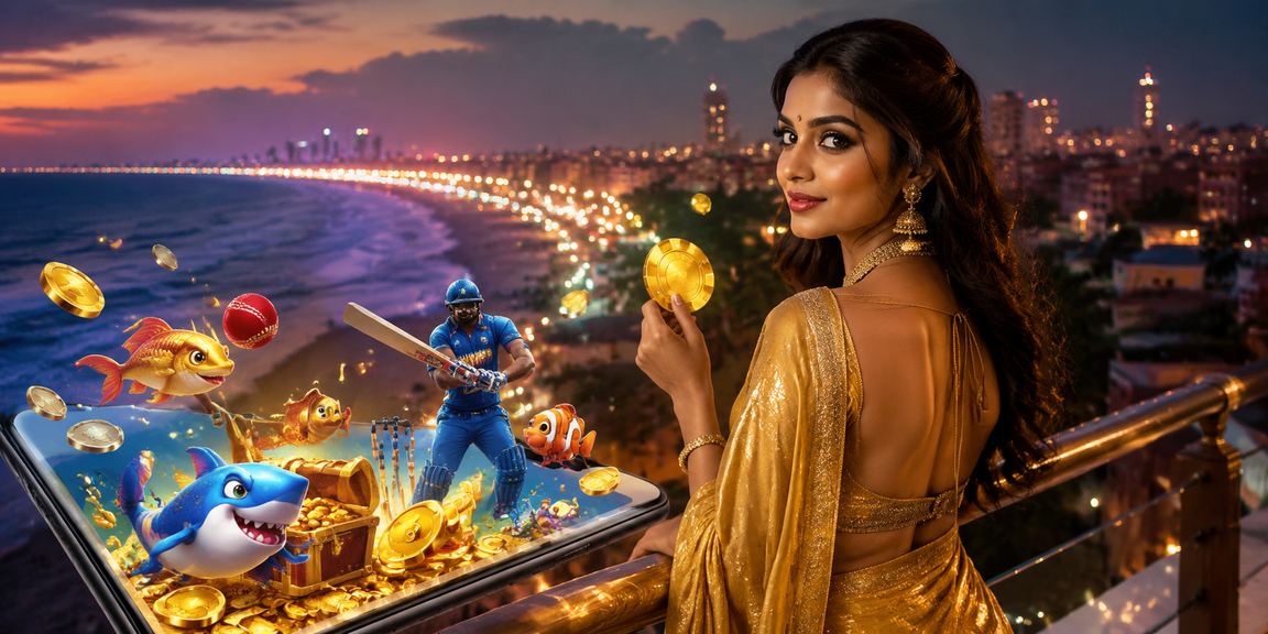 Chennai Marina Beach with cricket and betting theme