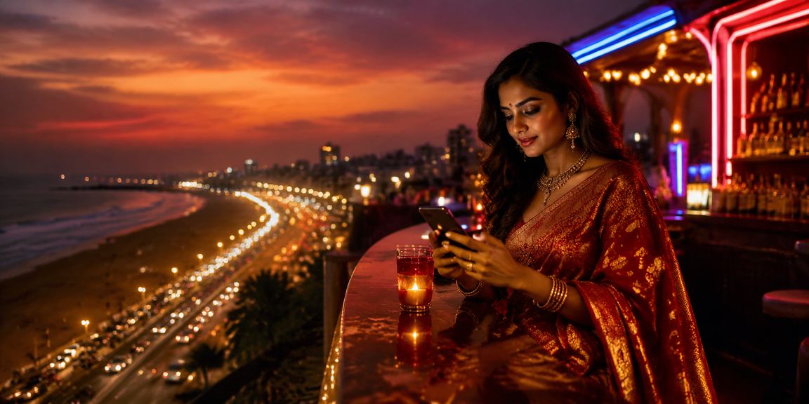 Mobile casino game with Indian woman wearing saree