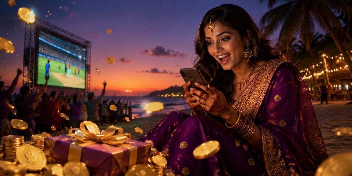 Teen Patti game on mobile app at Goa beach